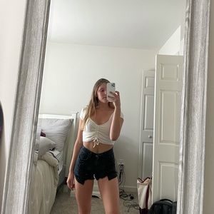 American eagle festival vintage black jeans short